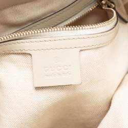 Pre Owned Gucci Beige/Off White GG Canvas and Leather Large Mayfair Bow Satchel