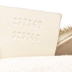 Pre Owned Gucci Beige/Off White GG Canvas and Leather Large Mayfair Bow Satchel
