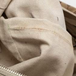 Pre Owned Gucci Beige/Off White GG Canvas and Leather Large Mayfair Bow Satchel