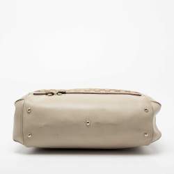 Pre Owned Gucci Beige/Off White GG Canvas and Leather Large Mayfair Bow Satchel