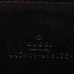 Pre Owned Gucci Black Guccissima Leather Zip Card Case
