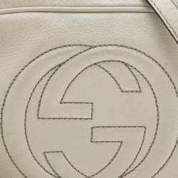 Pre Owned Gucci Cream Leather Small Soho Disco Shoulder Bag