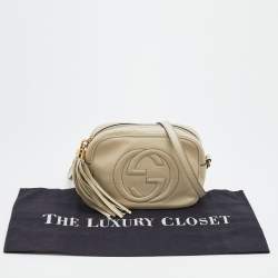 Pre Owned Gucci Cream Leather Small Soho Disco Shoulder Bag