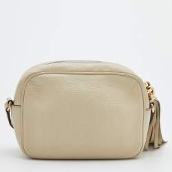 Pre Owned Gucci Cream Leather Small Soho Disco Shoulder Bag