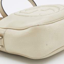 Pre Owned Gucci Cream Leather Small Soho Disco Shoulder Bag
