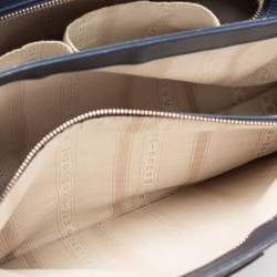 مملوكة مسبقًا Gucci Navy Blue Diamante Leather Top Zip Shopper Tote