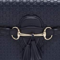 Gucci Navy Blue Microguccissima Leather Medium Emily Shoulder Bag