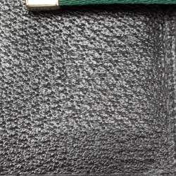 Pre Owned محفظة كونتينينتال غوتشي جلد وكانفاس جي جي أسود قلاب شريط ويب