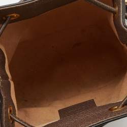 Pre Owned Gucci Beige/Taupe GG Supreme Canvas and Leather Web Ophidia Bucket Bag