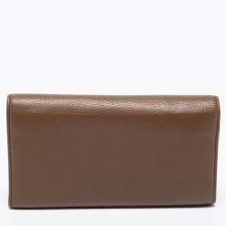 Gucci Brown Leather Soho Flap Continental Wallet