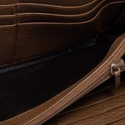 Gucci Brown Leather Soho Flap Continental Wallet