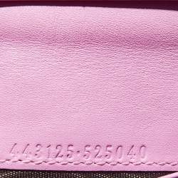 Gucci Pink Matelassé Leather GG Marmont Card Case
