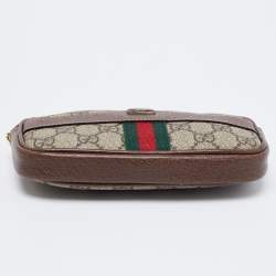 Pre Owned Gucci Beige/Brown GG Supreme Coated Canvas and Leather Ophidia Belt Bag