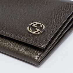 Gucci Dark Grey Leather GG Marmont Long Bifold Wallet