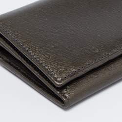 Gucci Dark Grey Leather GG Marmont Long Bifold Wallet