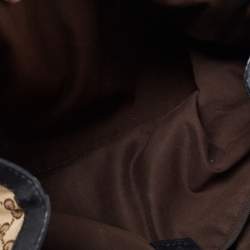 Pre Owned Gucci Beige/Black GG Canvas And Leather Medium Sukey Tote