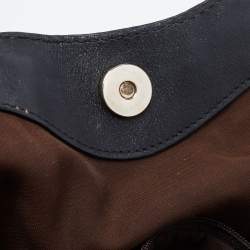 Pre Owned Gucci Beige/Black GG Canvas And Leather Medium Sukey Tote