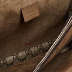 Pre Owned Gucci Beige GG Supreme Canvas and Suede Medium Patchwork Dionysus Shoulder Bag