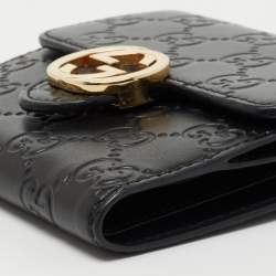 Gucci Black Guccissima Leather GG Icon Wallet
