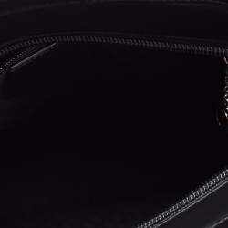 Pre Owned Gucci Black Nylon and Patent Leather Bamboo Tote