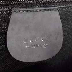Pre Owned Gucci Black Nylon and Patent Leather Bamboo Tote
