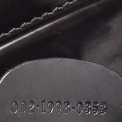 Pre Owned Gucci Black Nylon and Patent Leather Bamboo Tote