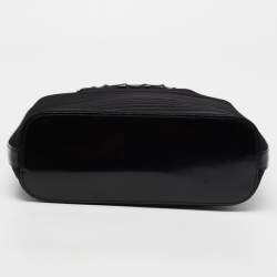 Pre Owned Gucci Black Nylon and Patent Leather Bamboo Tote