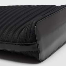 Pre Owned Gucci Black Nylon and Patent Leather Bamboo Tote