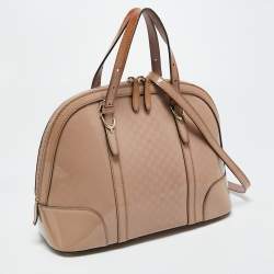 Pre Owned Gucci Beige Patent Leather Nice Dome Bag