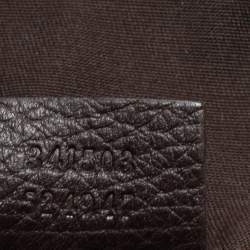 Pre Owned Gucci Dark Brown Leather GG Charm Dome Satchel