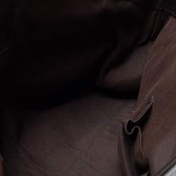 Pre Owned Gucci Dark Brown Leather GG Charm Dome Satchel