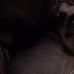 Pre Owned Gucci Dark Brown Leather GG Charm Dome Satchel