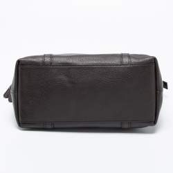 Pre Owned Gucci Dark Brown Leather GG Charm Dome Satchel