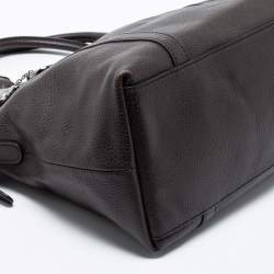 Pre Owned Gucci Dark Brown Leather GG Charm Dome Satchel