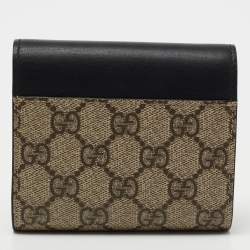 Gucci Beige/Black GG Supreme Canvas and Leather Padlock Wallet