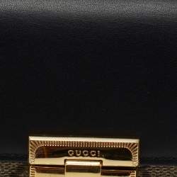 Gucci Beige/Black GG Supreme Canvas and Leather Padlock Wallet