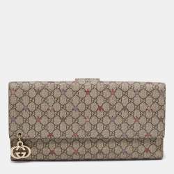 مملوكة مسبقًا Gucci Beige/Brown GG Canvas Stars Print Continental Wallet