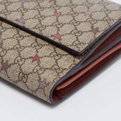 مملوكة مسبقًا Gucci Beige/Brown GG Canvas Stars Print Continental Wallet