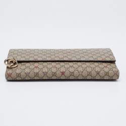 مملوكة مسبقًا Gucci Beige/Brown GG Canvas Stars Print Continental Wallet