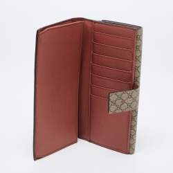 مملوكة مسبقًا Gucci Beige/Brown GG Canvas Stars Print Continental Wallet