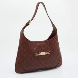 Pre Owned حقيبة هوبو غوتشي بانش جلد غوتشيسيما نحاسي