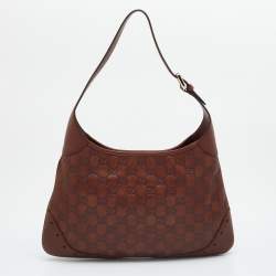 Pre Owned حقيبة هوبو غوتشي بانش جلد غوتشيسيما نحاسي