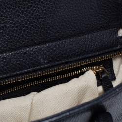 Pre Owned Gucci Black Leather Medium Swing Tote
