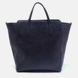 Pre Owned Gucci Black Leather Medium Swing Tote