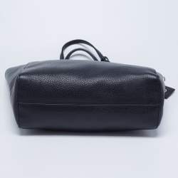 Pre Owned Gucci Black Leather Medium Swing Tote