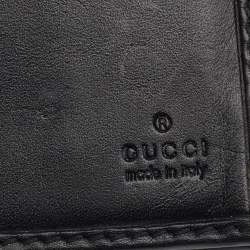 Gucci Black Guccissima Leather Bifold Flap Long Wallet