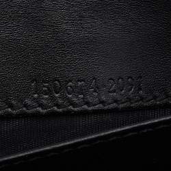 Gucci Black Guccissima Leather Bifold Flap Long Wallet