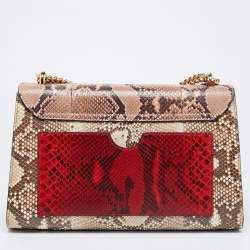 Pre Owned Gucci Multicolor Python Medium Padlock Shoulder Bag