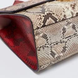 Pre Owned Gucci Multicolor Python Medium Padlock Shoulder Bag