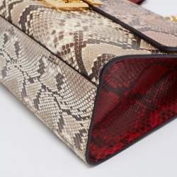 Pre Owned Gucci Multicolor Python Medium Padlock Shoulder Bag
